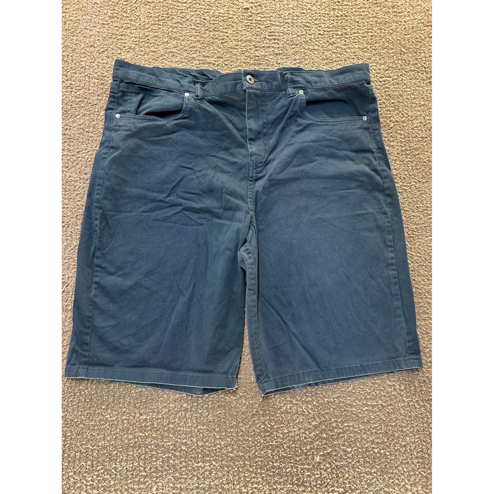 Paperdenim&cloth Mens Navy Blue Chino Shorts Size 38 Cotton Stretch Casual 5 Pkt